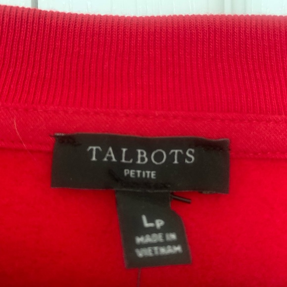 Talbots Christmas Sequined “Joyful” Red Sweatshirt in Petite Large. - Picture 3 of 7